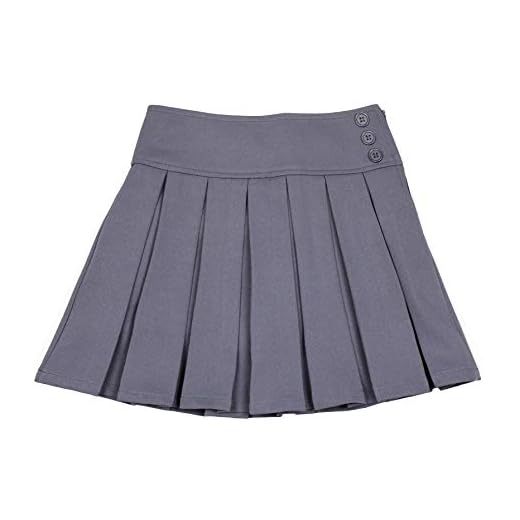 Bienzoe Niña Elástico Poliéster Plisado Uniforme Escolar Danza Falda Gris 6