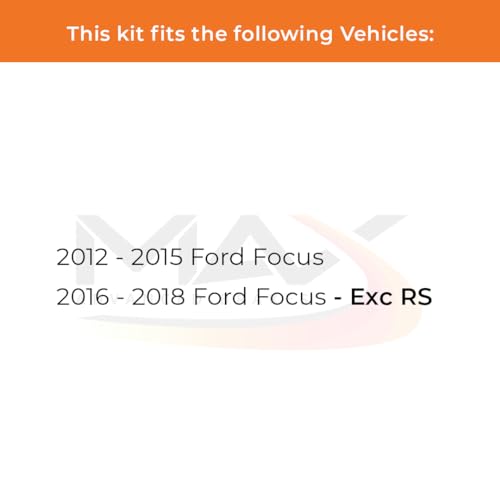 Image of MAX Advanced Brakes - Rear Brake Kit For 2012-2018 Ford Focus (Excluding ST, RS)| Carbon Ceramic Brake and Rotor Kit| Daily Performance Geomet Coated Cross-Drilled Brake Rotors