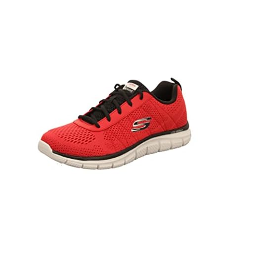 Skechers Sport Track-Moulton Running - Zapatillas para hombre, rojo (Rojo/Negro), 46 EU