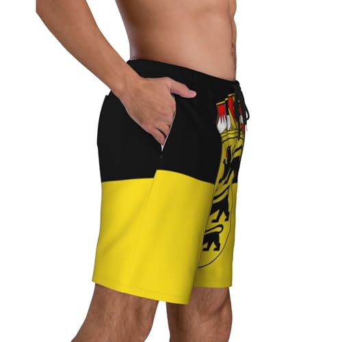 Flag of The State of Baden-Württemberg Men Beach Pants â€“ Swim Trunks for Men,Quick-Dry and Comfortable, Suitable for Beach, Surf, and Everyday Wear Black3