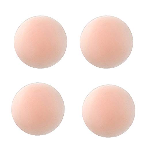 Qiuyan 2 Pairs Silicone Nipple Covers Pasties Invisible Reusable Adhesive for Party Dress
