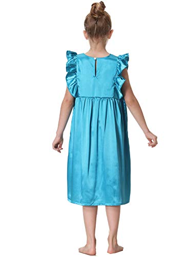 Girls Nightgown Nightdress Silky Satin Pajamas Dress for Kids Sleepwear Nighty 4-12Years3