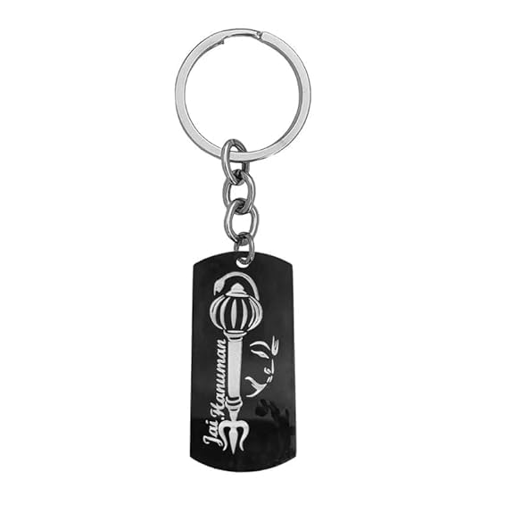 Porte-clés Hanuman Bajrangbali en acier noir pour sécuriser vos clés de voiture