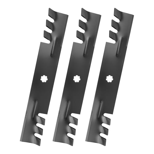 Belleone D140 Blades Compatible with John Dee re 48 inch Mower GY20852 Mower Blades Replaces for GX21784 AM137757 AM141035 E160 E170 D155 E140 LA145 LA130 Z255 Z355E S170 3 Pack