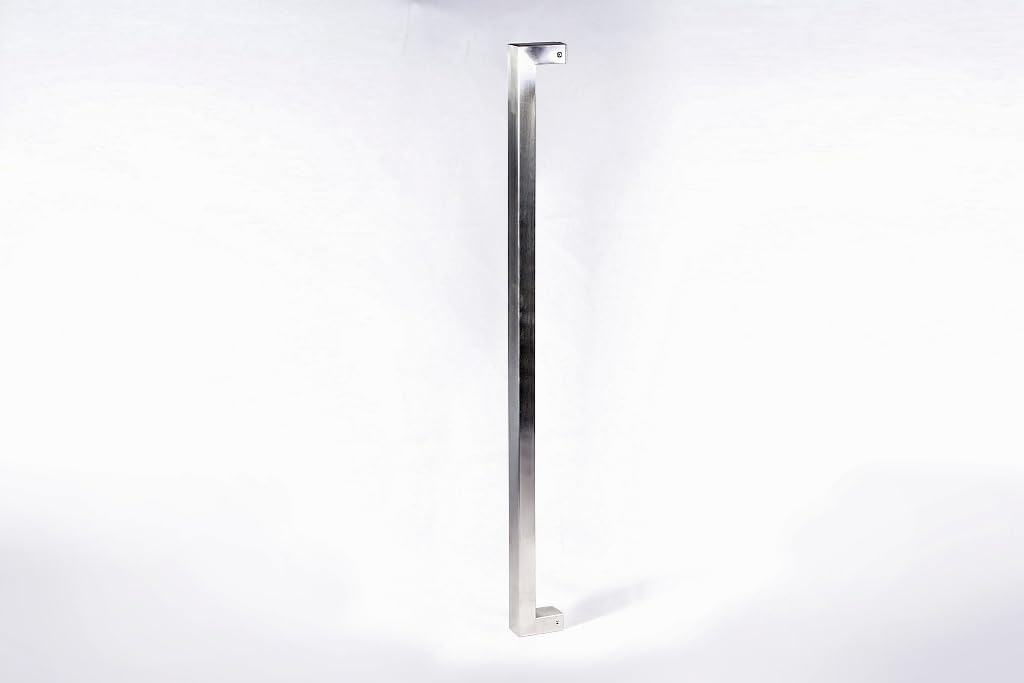 60 Inch Modern Stainless Steel Push Pull Door Handle Brush Nickel Satin Finish, Contemporary Front Door Handle for Interior Exterior Home Bedroom Bathroom Patio Office Entrance Doors, Rectangular Bar