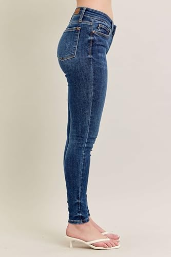 Judy Blue Mid Rise Handsand Classic Skinny Jeans for Women3