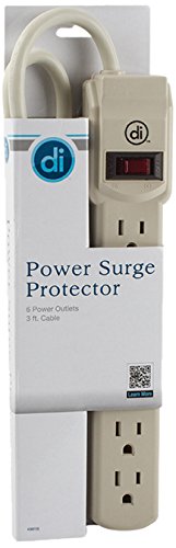 Digital Innovations4380100 6 Outlet Surge Protector Power Strip 3 Foot (White)