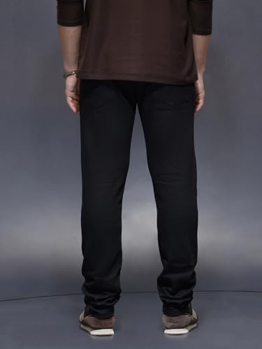 Image of WROGN Men's Cotton Blend Jeans | Solid | Slim Fit