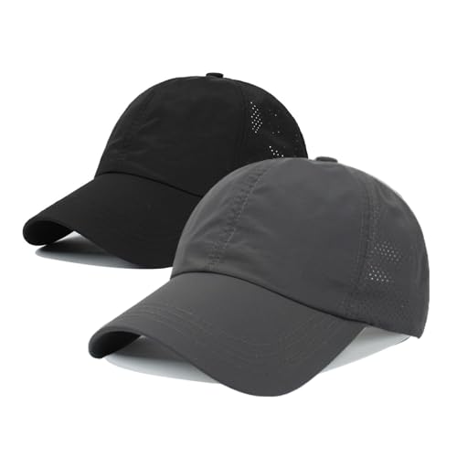 Image of Quick Dry Fit Baseball Cap - Water Repellent Sun Hat for Fishing, Running, Hiking, Golf, Surfing, Sailing, Boating