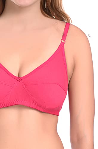 Image of PIBU-Net Bra Panty Set Lingerie Set Full Coverage Non-Padded Non-Wired Honeymoon Set(Pack of 2)(Color -Pink,Black) Model No:123