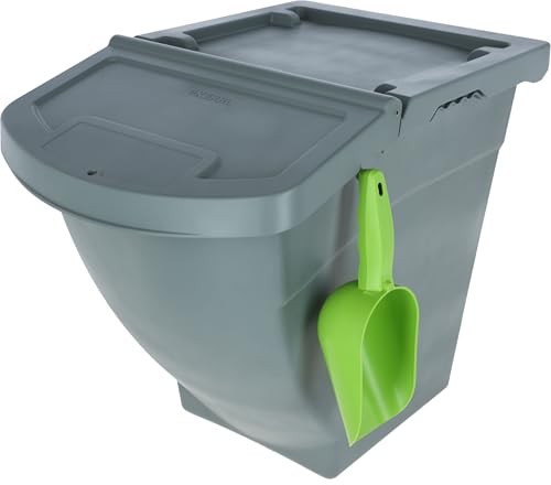 KERBL Futterbox stapelbar 60 Liter – mit Deckel, Kunststoff (Abmessungen 57,8 × 39 × 49 cm, Gewicht 2.582 kg, Kunststoff) 3210253