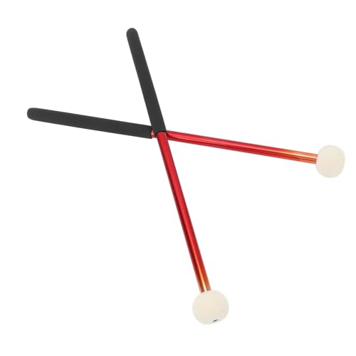 Timpani Mallet Soft Wool Felt Head Alloy Percussion Stick for Musical Performance (Red) - Image 2