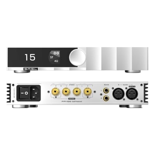 SMSL PA400 GaN HiFi-Verstärker | 250W Stereo Klasse D Endstufe | XLR-symmetrischer, RCA, XLR-Mono-Eingang | Galliumnitrid-Verstärker für Heimaudio und Desktop