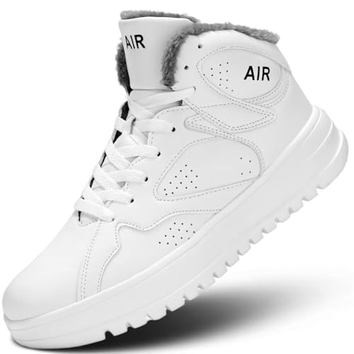 Mens Hight Top Walking Snow Winter Shoes Fur Lined Warm Casual Sneakers Lightweight Comfortable Outdoor Boots Sole Soft