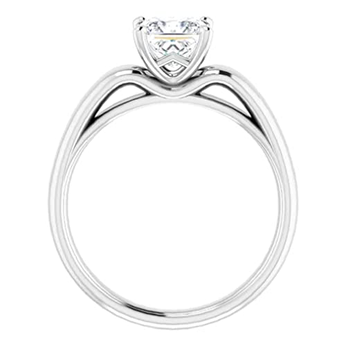 JEWELERYIUM 1 CT Princess Cut Colorless Moissanite Engagement Ring, Wedding/Bridal Ring Set, Solitaire Halo Style, Solid Sterling Silver Vintage Antique Anniversary Bridal Ring Gifts for Her4