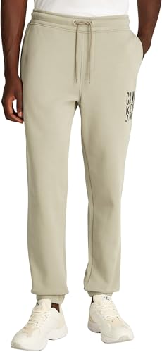 Calvin Klein Pantalon de Jogging Homme Painted Pant en Coton, Beige (Laurel Oak), XL