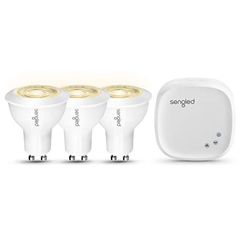 Sengled Lampadina Intelligente, Faretti Gu10 50W Compatibile con Alexa e Google, Luce Calda 2700K, Lampadina Smart Controllo da APP, 3 Faretti Hub Incluso.