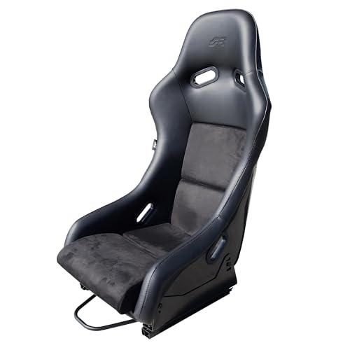 Simoni Racing Srsf/20 Sedile Sportivo Ayrton - Fisso, In Pelle E Velluto Nero Con Guscio In Vetroresina.
