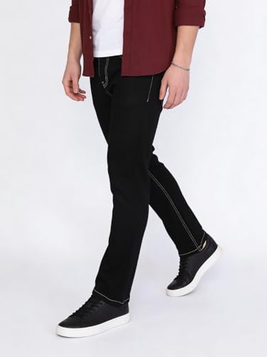 Image of Urbano Fashion Men's Straight Fit Heavy Washed Denim Jeans Stretchable