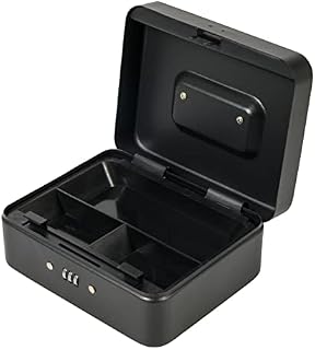 Silverline 732370 Petite Cash Box with 3-Digit Combination Lock, Black