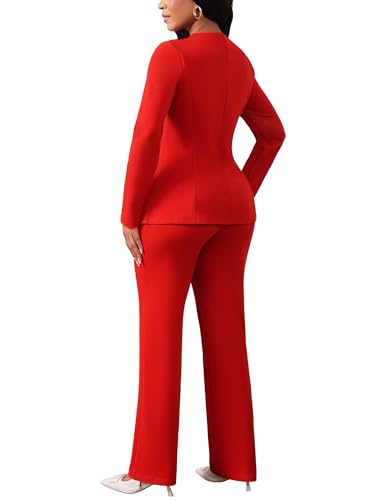Pant Suits for Women Dressy Long Sleeve Blazer Jackets and High Waisted Wide Leg Pants Sets 2 Piece Work Outfit 20253