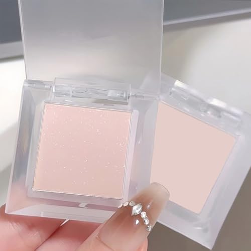 Image of Matte Beige Single Eyeshadow,Pressed Fine Powder Matte Eye Shadow With Fine Glitter Particles,High Pigment Smooth Blendable Nude Eyeshadow Palette,Longwear Single Eye Make-Up for Performance