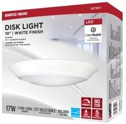 Miniatura 7 de Nuvo Luz de disco LED 621811, CCT seleccionable 2700K3000K3500K4000K5000K, 10 pulgadas, blanco