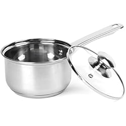 Cacerola 14 Cm Cacerola de acero inoxidable con tapa de inducción de 14 cm