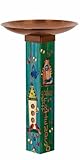 Studio M Art Pole Bird Bath, PVC Weather Resistant Pole with Copper Bowl 31.5 Inches Tall Outdoor Decoration for Gardens, Patios, Yards, Landscaping and Birding Accessories, Gather Friends