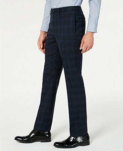 Calvin Klein Men's Slim-Fit Wool Blend Suit Pants Navy 34 x 323
