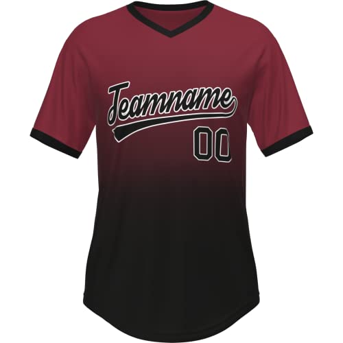 Custom Gradient Baseball Jersey Stitched/Printed Personanlized Hip Hop Shirts Sports Uniform for Men/Women/Youth/Preschool miniatura 1