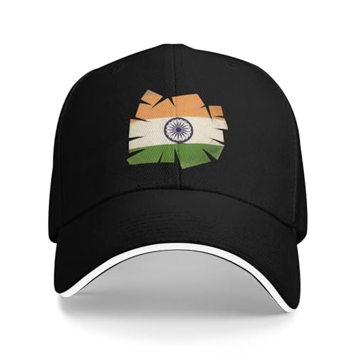 Casquette De Baseball Casquette Inde Drapeau National Trucker Homme Femme Casquettes De Baseball Légère Et Réglable Protection Solaire Visière Courbée pour Une