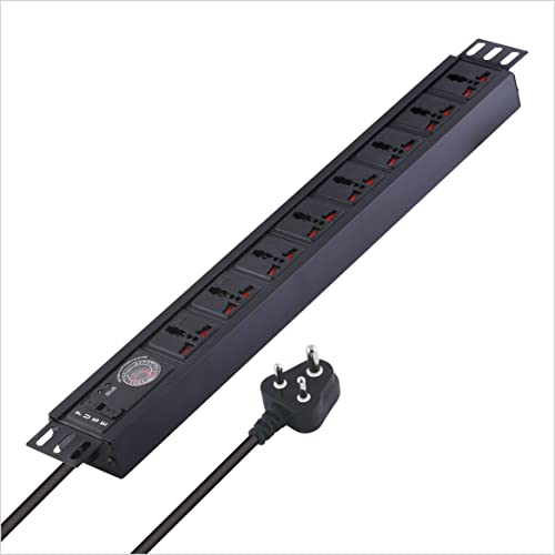 Image of MX Universal Socket Extension Board - 8-Outlet Power Strip with Child Safety Shutters, Wall & Desk Mount, Heavy-Duty Aluminum Body, 1.5M Cable, Surge & Spike Protection