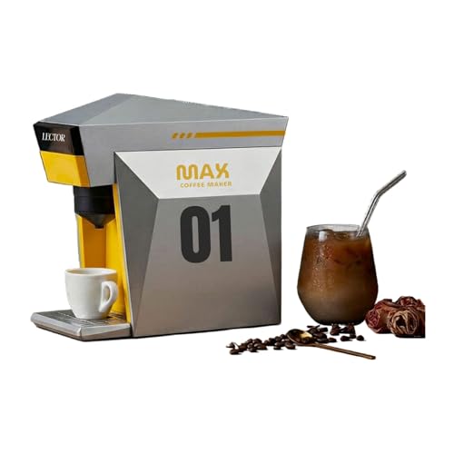 Image of Lector Max 2-in-1 Capsule & Ground Coffee Espresso Machine | 19-BAR Pump | Ultra-Fast 20s Brewing | Touch Display | Home & Office Use | Gift Set with Noboru White 230ML Double-Wall Ceramic Cup(Silver)