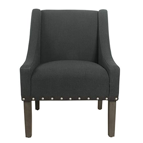 Image of HomePop Classic Swoop Arm Accent Chair - Dark Charcoal