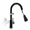 Touchless Kitchen Sink Faucet VFAUOSIT Black Kitchen Faucet with Pull Down Sprayer Stainless Steel Motion Sensor Smart Hands Free Matte Black Single Hole Faucet for Bar Laundry RV Utility Sink