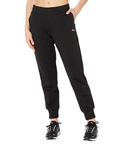 PUMA Calça de moletom feminina Essentials de lã, Puma - preto, Large