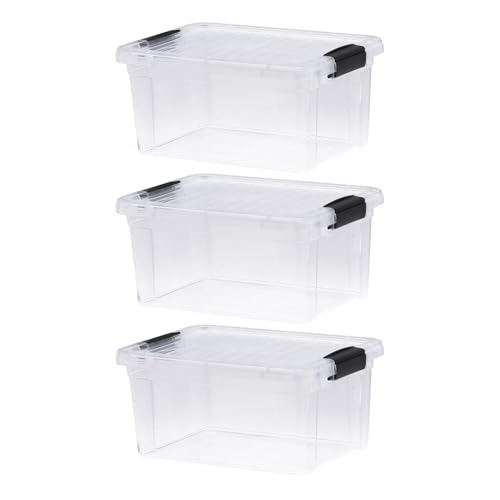Image of Superio 6.6 Quart Clear Plastic Storage Boxes with Lids, Stackable Organizer Containers, BPA-Free Storage Bins for Home, Office, School & Dorm, 3 Pack