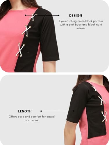 Image of Leriya Fashion Women's Solid Regular Fit T-Shirt