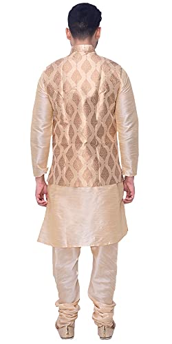 Image of Men's Silk Kurta Pajama Jacket /Waistcoat /Blazer Set