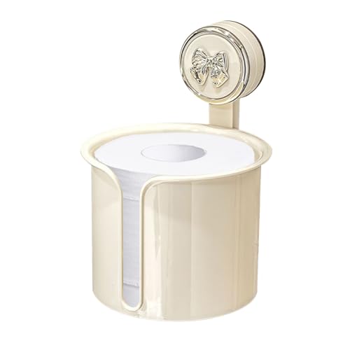 Soporte de rollo de papel higiénico - Soporte de tejidos de baño sin punzón para pared de baño | Contenedor organizador de ropa transparente para dormitorio en reposo