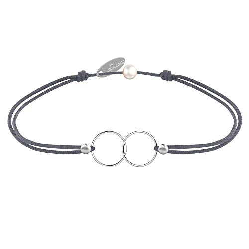 Preisvergleich Produktbild Schmuck Les Poulettes - Silber Armband Ringe Du und Ich - Classics - Grau