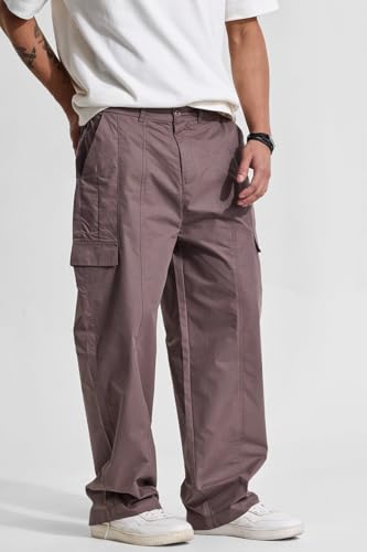 Image of SNITCH Button Closure Cotton Blend Light Weight Machine Wash Full Length Loose Fit Cargo Pants