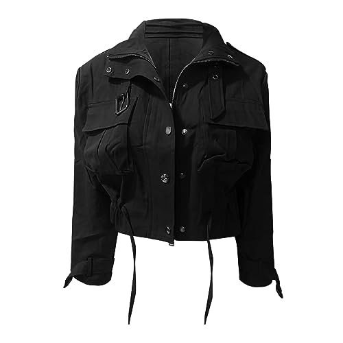 Veste de travail de poche femme ample mi-saison veste manteau imperméable noir M