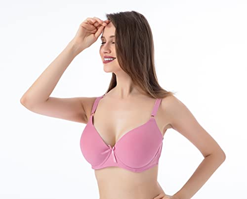 Image of Viola's Secret 6 Pack of Color Print T-Shirt Bras B Cup C Cup and D Cup