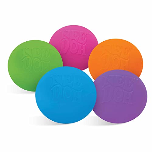 Schylling NeeDoh The Groovy Glob! Squishy, Squeezy, Stretchy Stress Balls Green, Orange & Pink Complete Gift Set Party Bundle - 3 Pack image 8