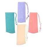 TOPPERFUN 4pcs Soap Foaming Net Bags Thickened Mesh Soap Pouch Set for Shower and Face Cleansing for Shampoo Bars