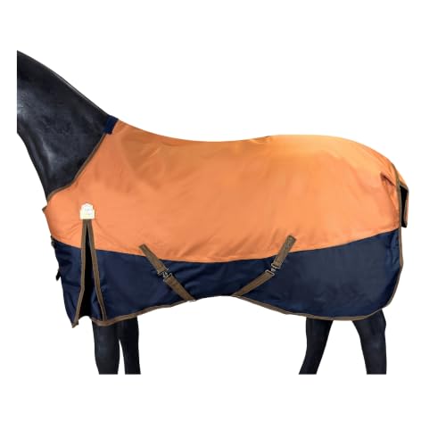 Image of BARN & STABLE 600Denier 3000mm /3000mvp Super Waterproof & Breathable Horse Blankets for Winter with 200g Fill (Vibrant Orange /Navy, 78 Inch)