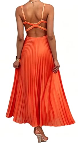 Image of Recious Womens Sexy Sleeveless Deep V Neck Satin Pleated Ruffles Bodycon Party Clubwear Dress
