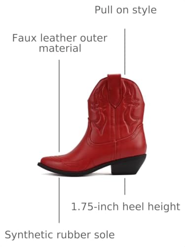 Image of Soda Women Cowgirl Cowboy Western Stitched Ankle Boots Pointed Toe Short Booties Rigging-S (Wide Fit Available)